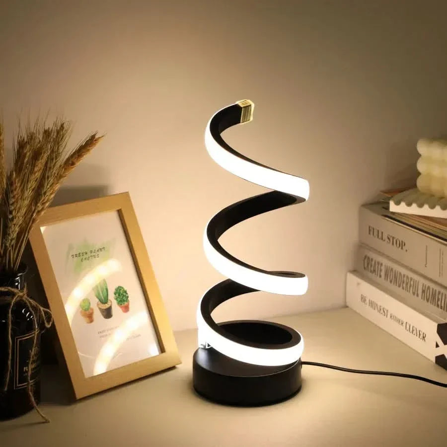 BowLift | Spiral LED Table Lamp – Modern Adjustable Light