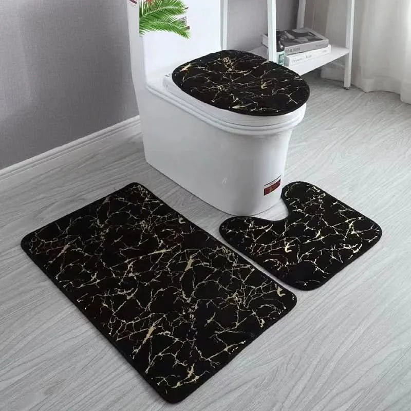 BowLift | Gold Toilet Seat Cover and Bathroom Mat Set Non-Slip