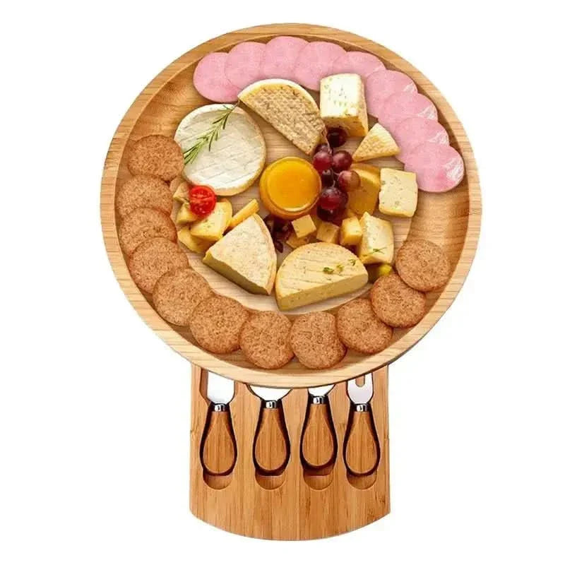 BowLift | CheeseMate – Round Bamboo Cheese Board