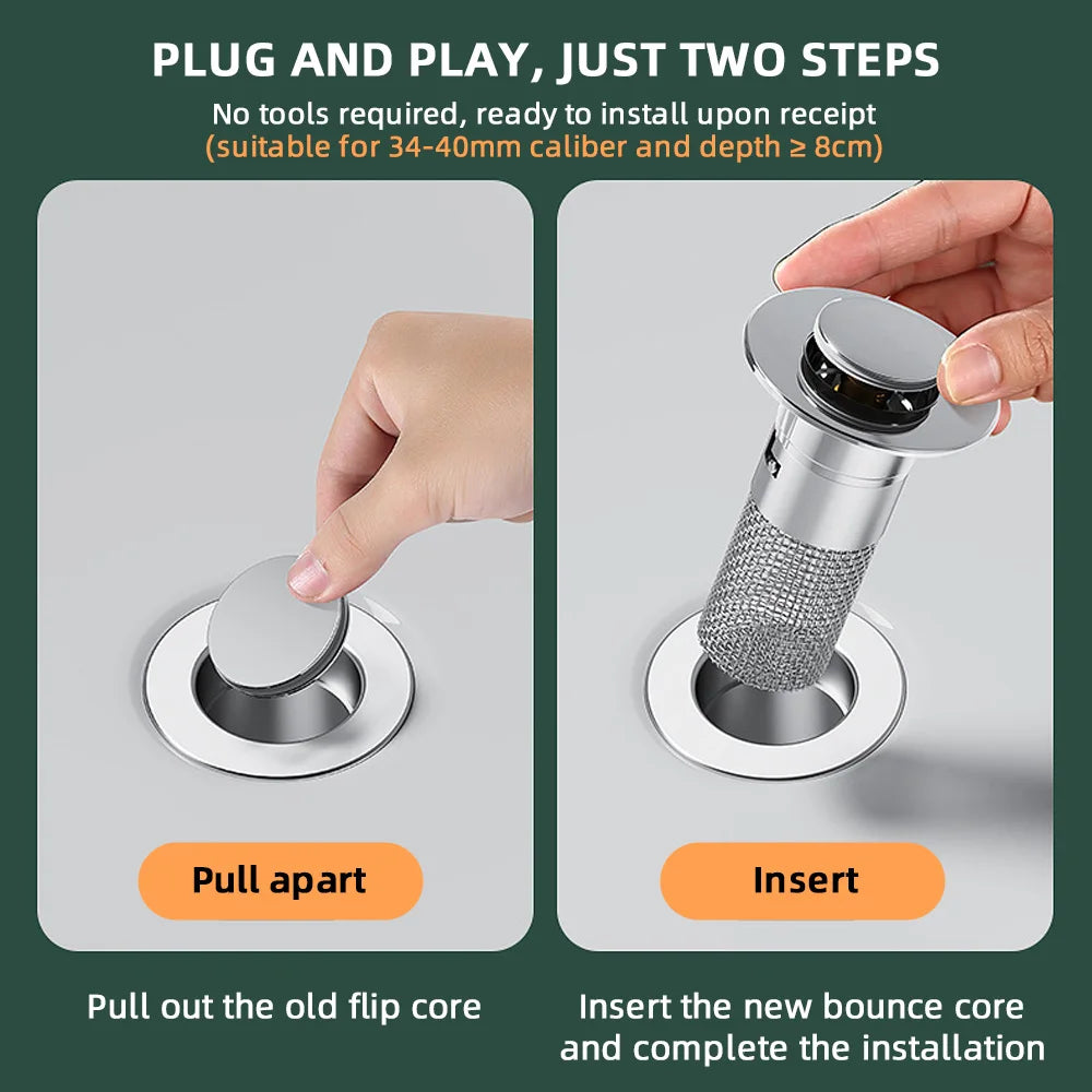 BowLift | Pop-up Anti Clogging Drain Sink Strainer Filter