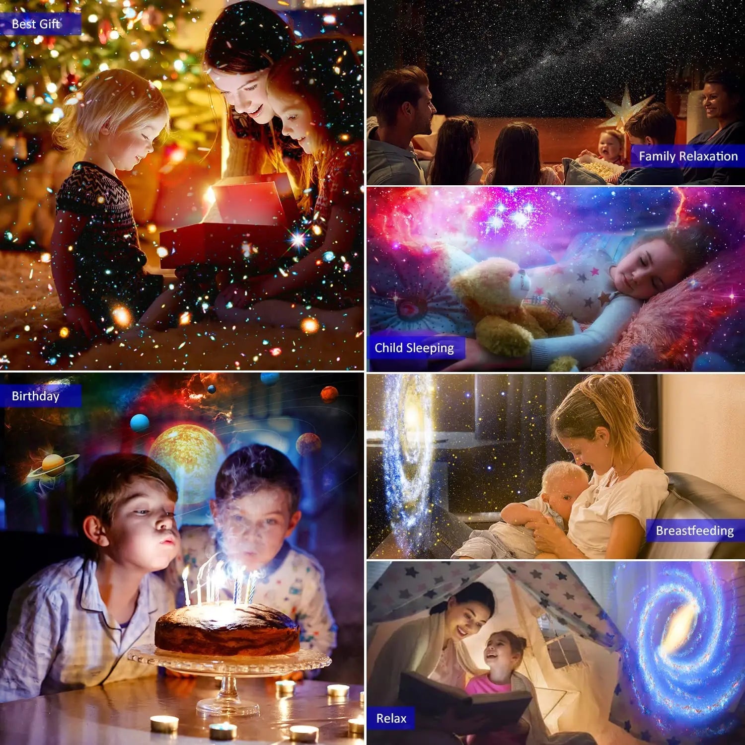 BowLift | NEW 13 In 1 Planetarium Galaxy Starry Sky Projector Night Light HD Star Aurora Projection Lamp For Kids Bedroom Home Party Decor
