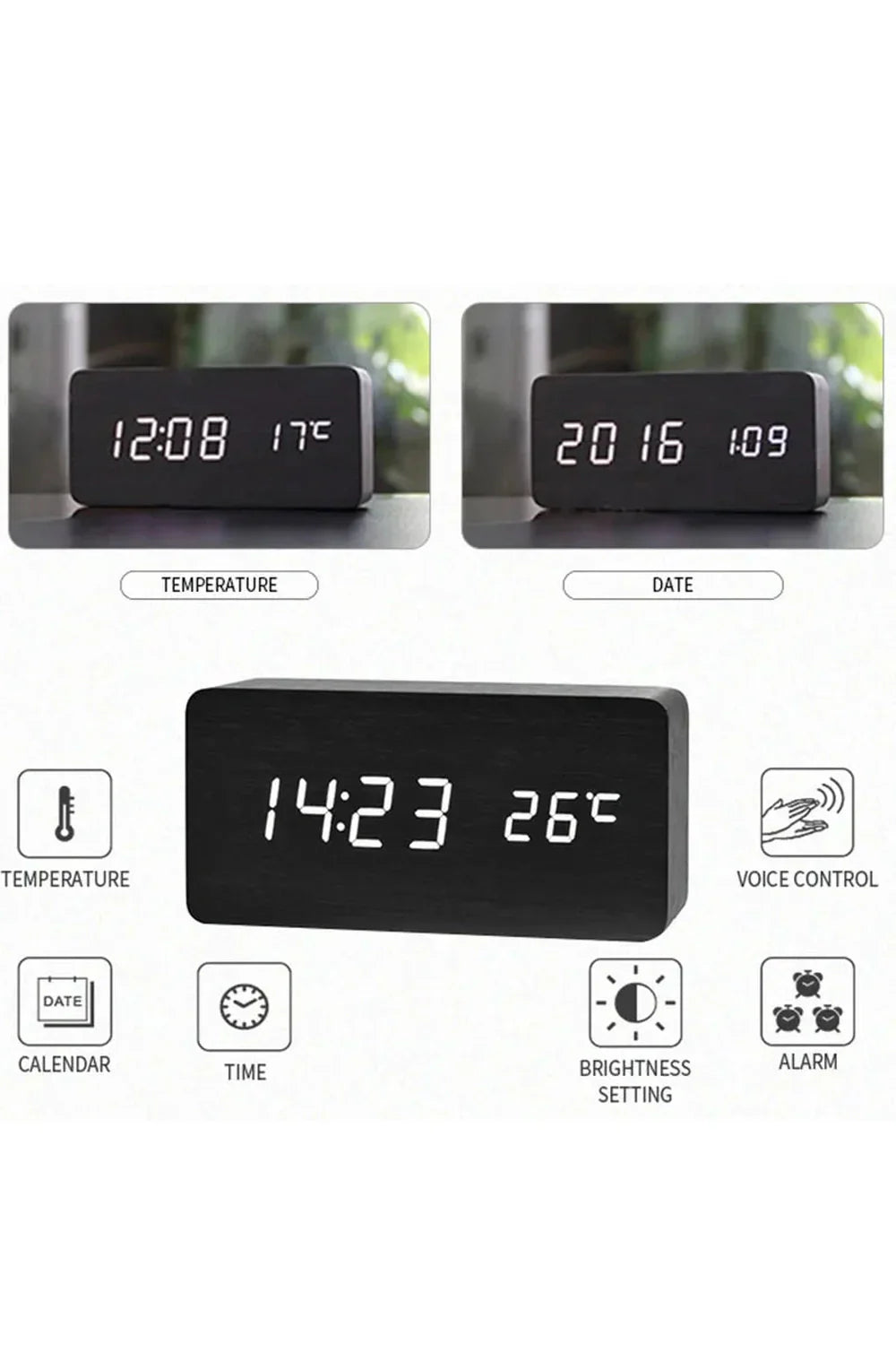 BowLift | Wood LED Digital Clock