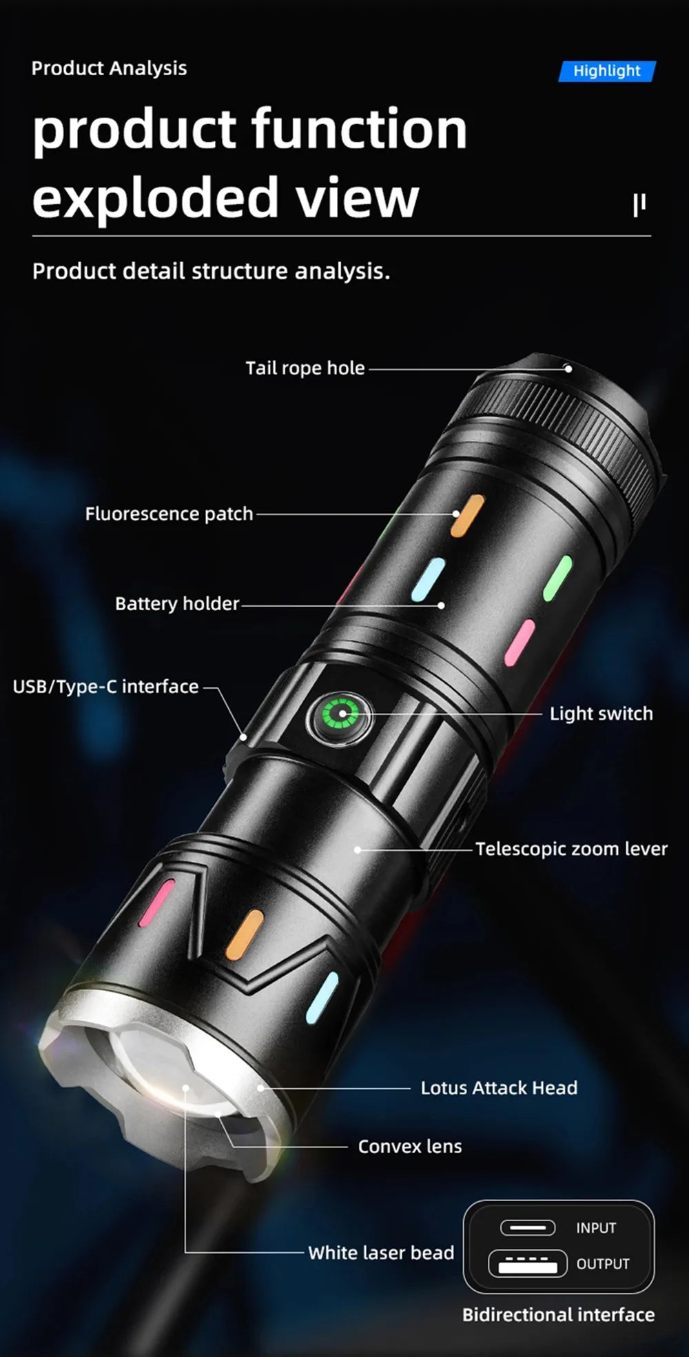 BowLift | High Power LED Flashlight