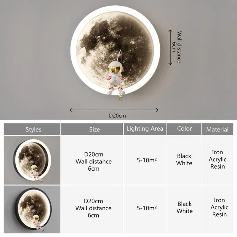 BowLift | Astronaut On The Moon Wall Light