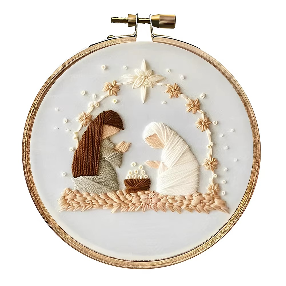 BowLift | Christmas Embroidery Starter Kit, DIY Cross Stitch Set with Holiday Patterns