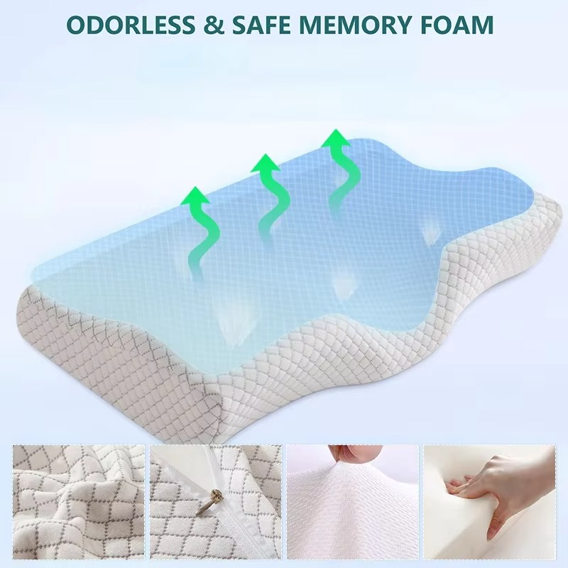 BowLift | Ergonomic Memory Foam Cervical Support Pillow for Neck and Spine Alignment