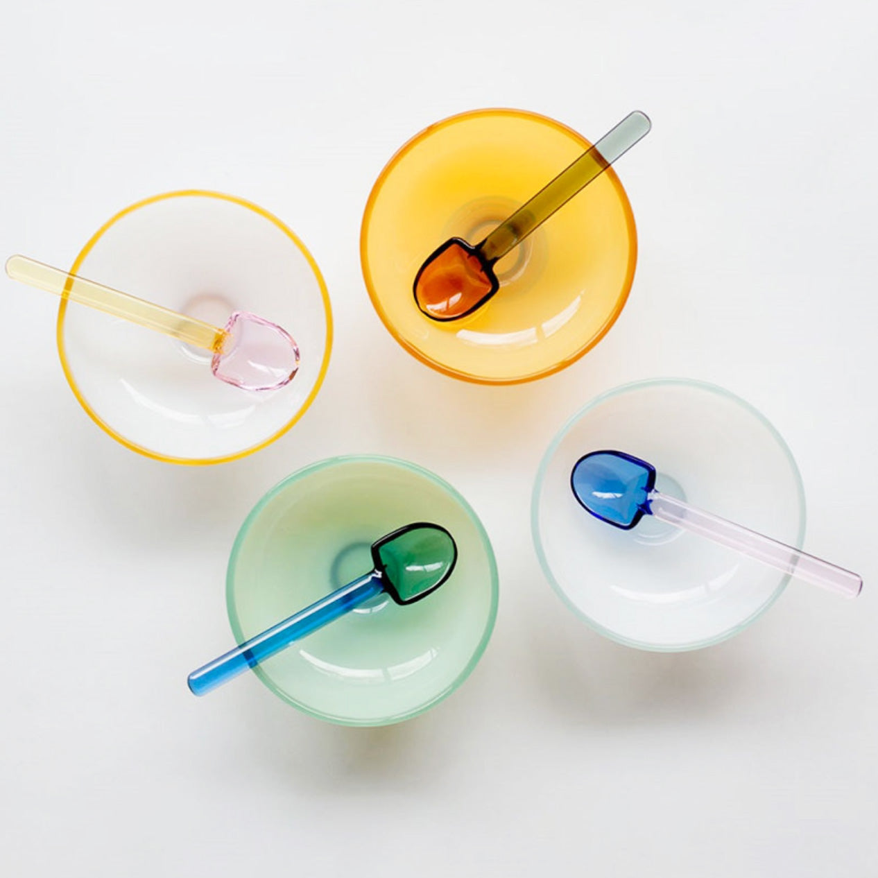 BowLift | Colorful borosilicate dessert bowl with spoon