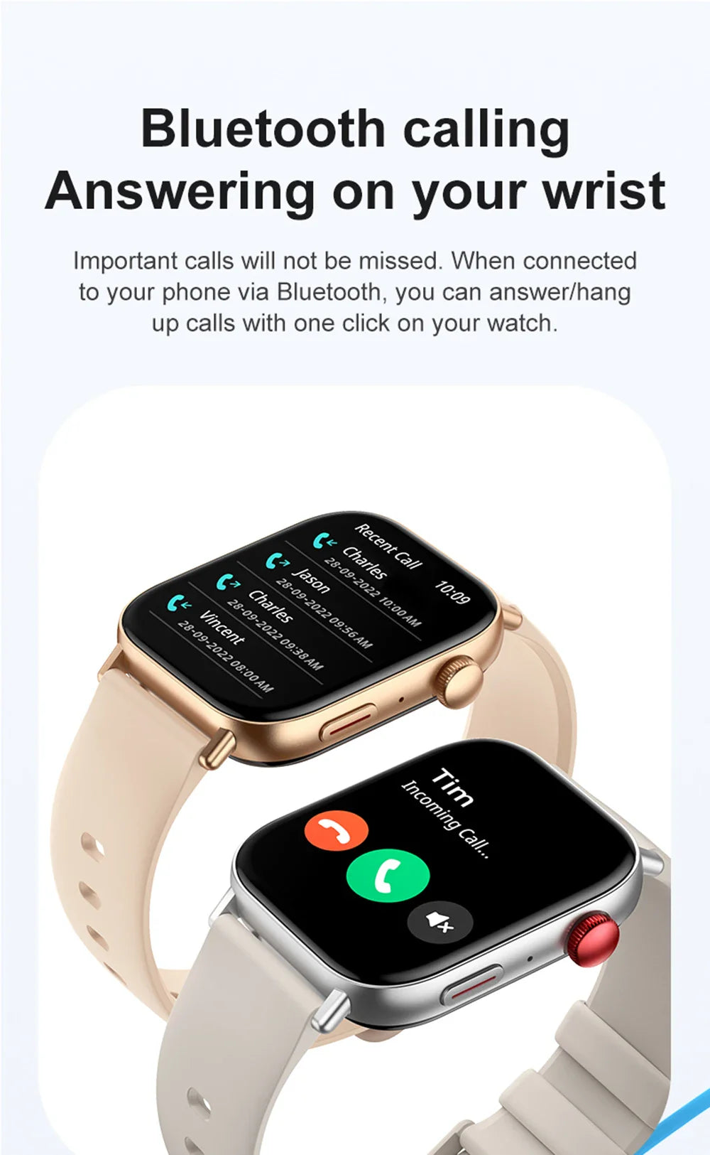 BowLift | 2 In 1 Fitness Tracker Voice Calling Smart Watch