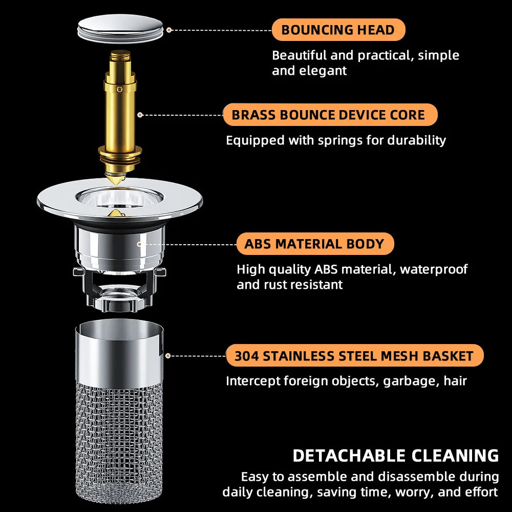 BowLift | Pop-up Anti Clogging Drain Sink Strainer Filter