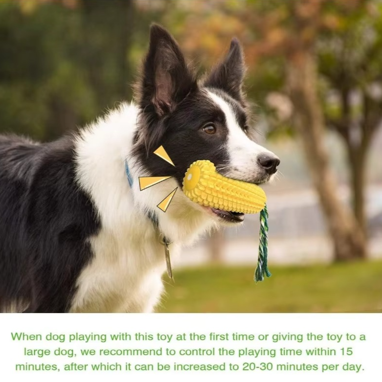 BowLift | Indestructible Squeaky Corn Chew Toy for Tenacious Puppies and Dogs