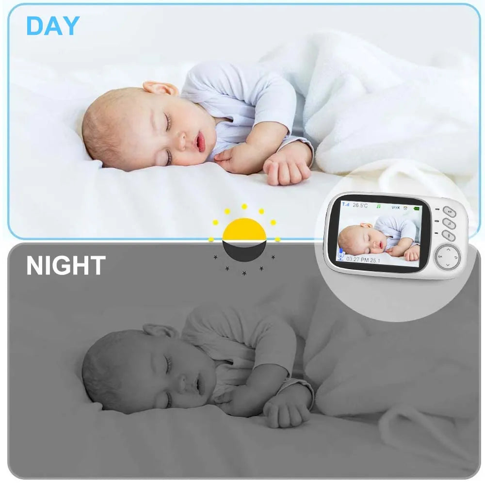 BowLift | 3.5-Inch Video Baby Monitor with Night Vision, Temperature Display and Two-Way Audio