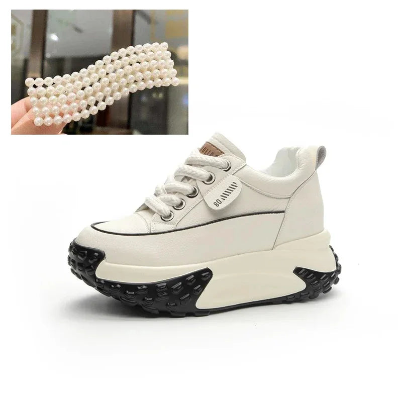 BowLift | 7 cm Platform Wedge Sneakers made of Leather