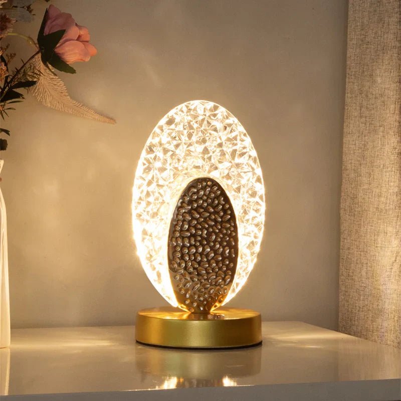BowLift | Crystal LED Table Lamp: Dimmable, USB Charging, Touch & Remote Control