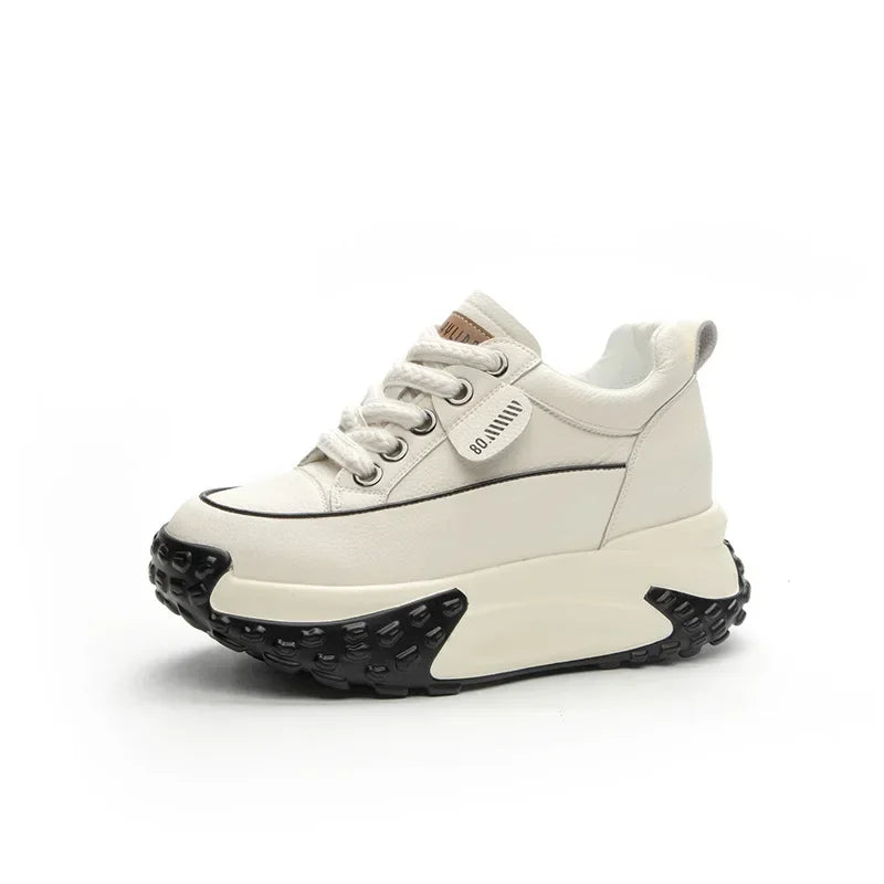BowLift | 7 cm Platform Wedge Sneakers made of Leather