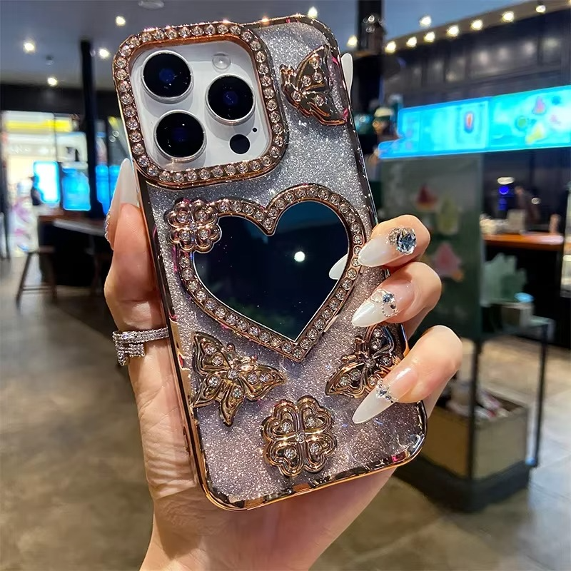 BowLift | Butterfly Glitter Diamond Mirror Case for iPhone