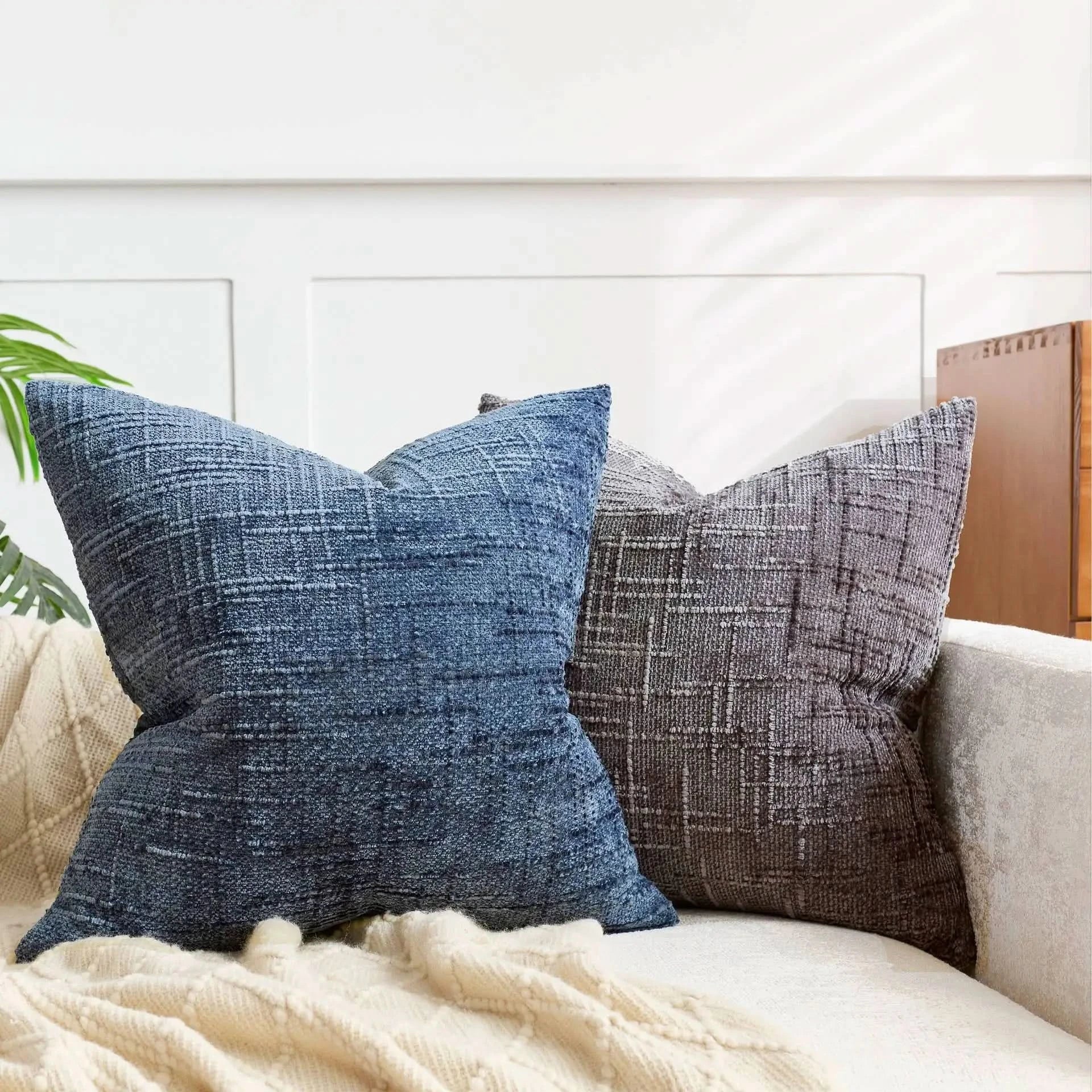 BowLift | Chenille Throw Pillow Cover Bamboo Texture Solid Color