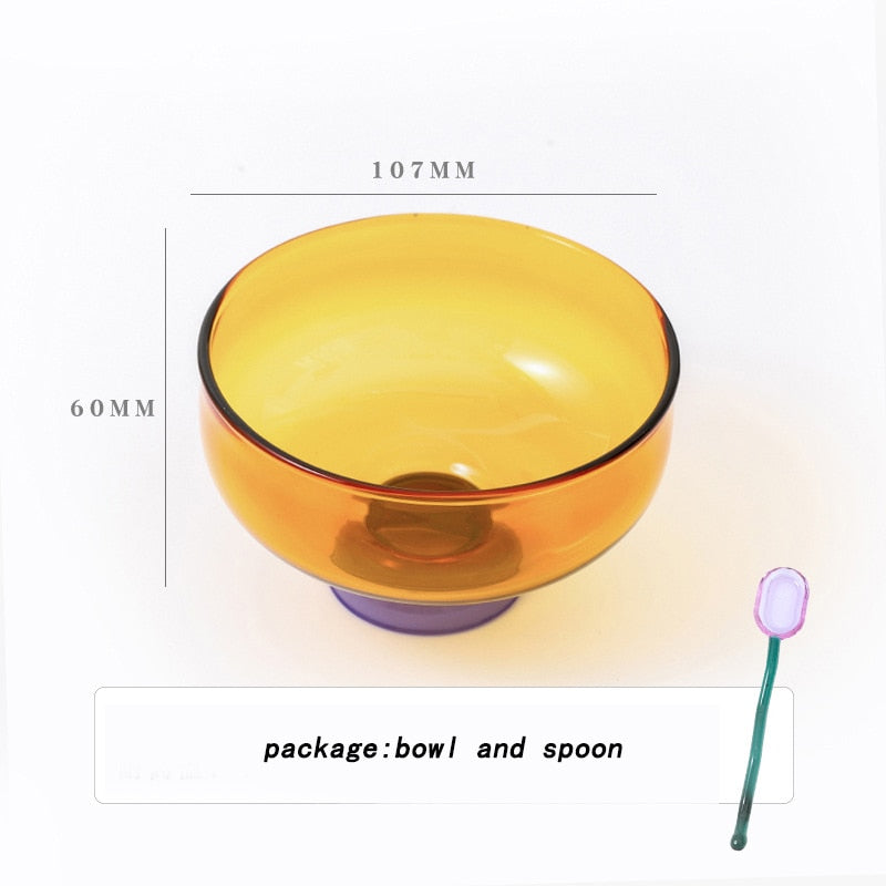 BowLift | Colorful borosilicate dessert bowl with spoon