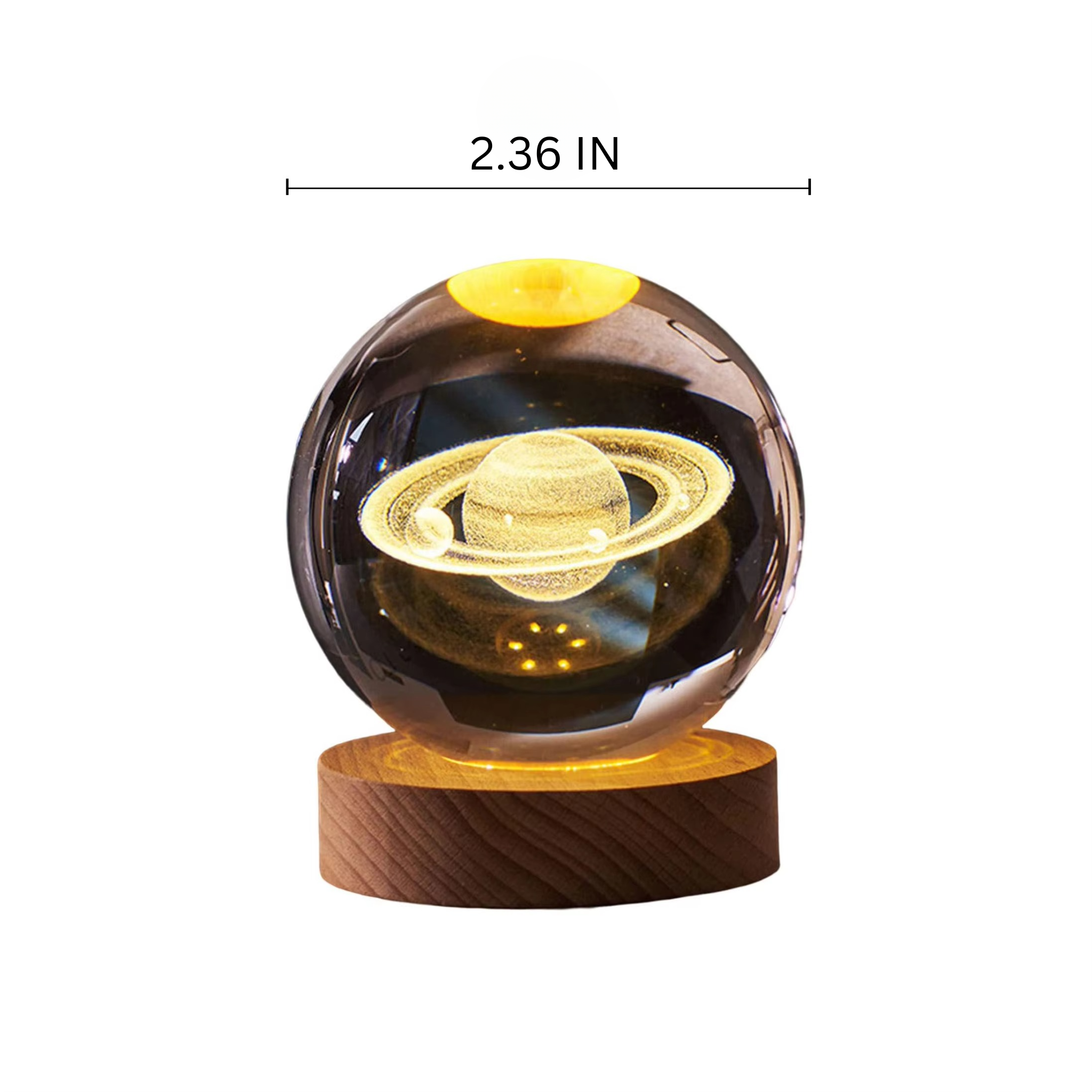 BowLift | 2.36 in RGB Crystal Ball Night Light with Milky Way and Moon - Cosmos-Inspired Bedside Decoration