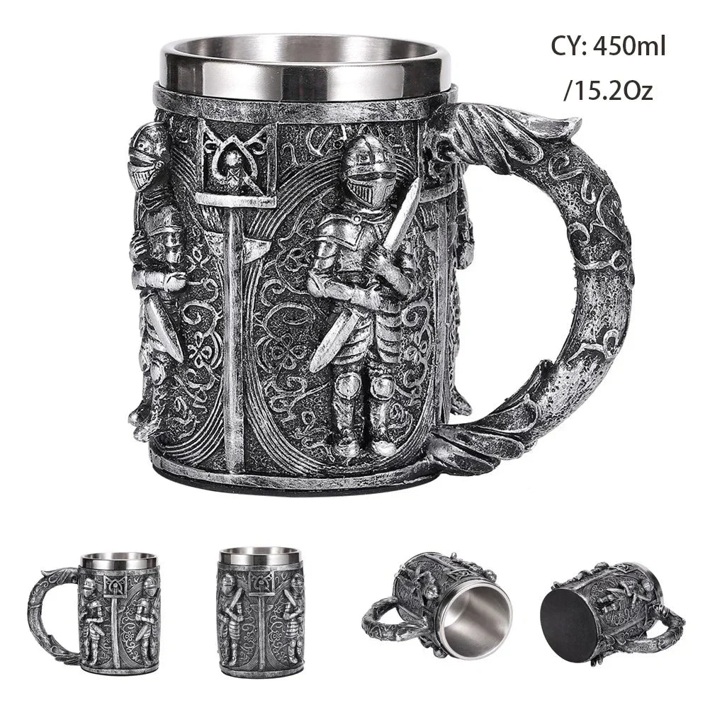 BowLift | Medieval Dragon Resin Stainless Steel Mug as Coffee Mug or Tea Mug