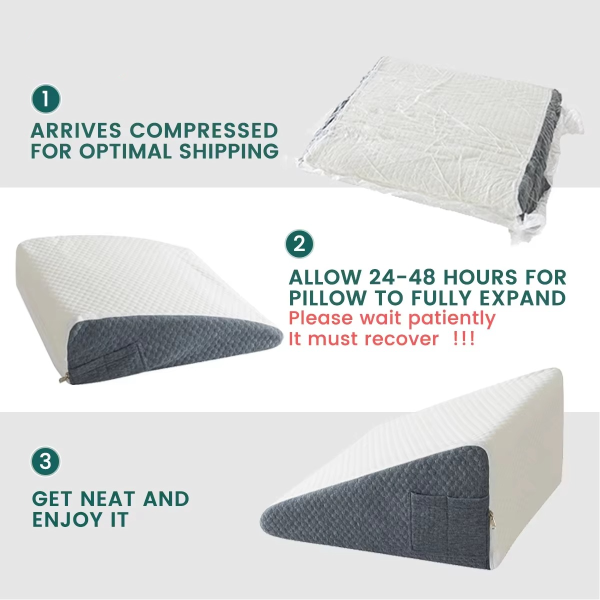 BowLift | Dual Comfort Memory Foam Orthopedic Wedge Pillows with Breathable Covers
