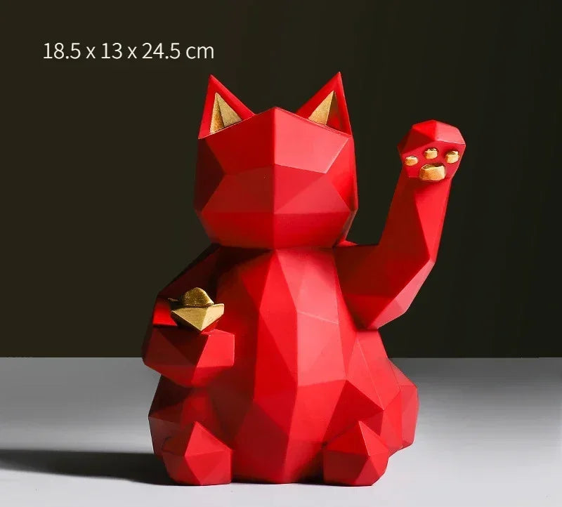 BowLift | Nordic Minimalism Geometry Lucky Cat Statues