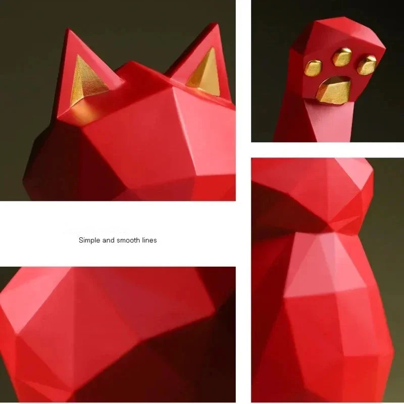 BowLift | Nordic Minimalism Geometry Lucky Cat Statues