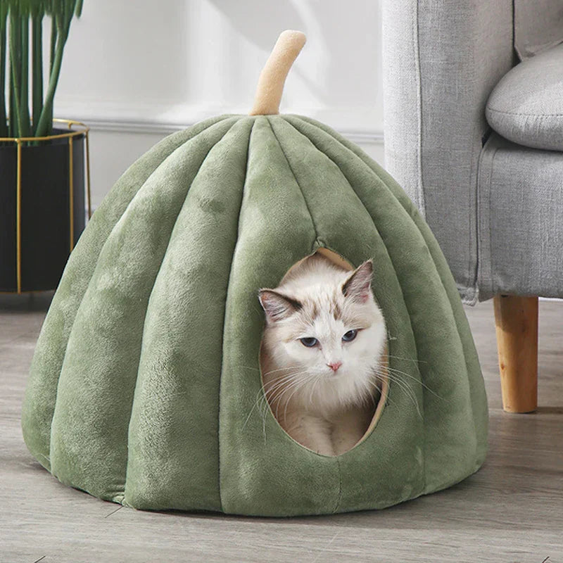 BowLift | CozyNest Pumpkin Cat Bed – Warm, Washable & Comfortable Cat Hideaway