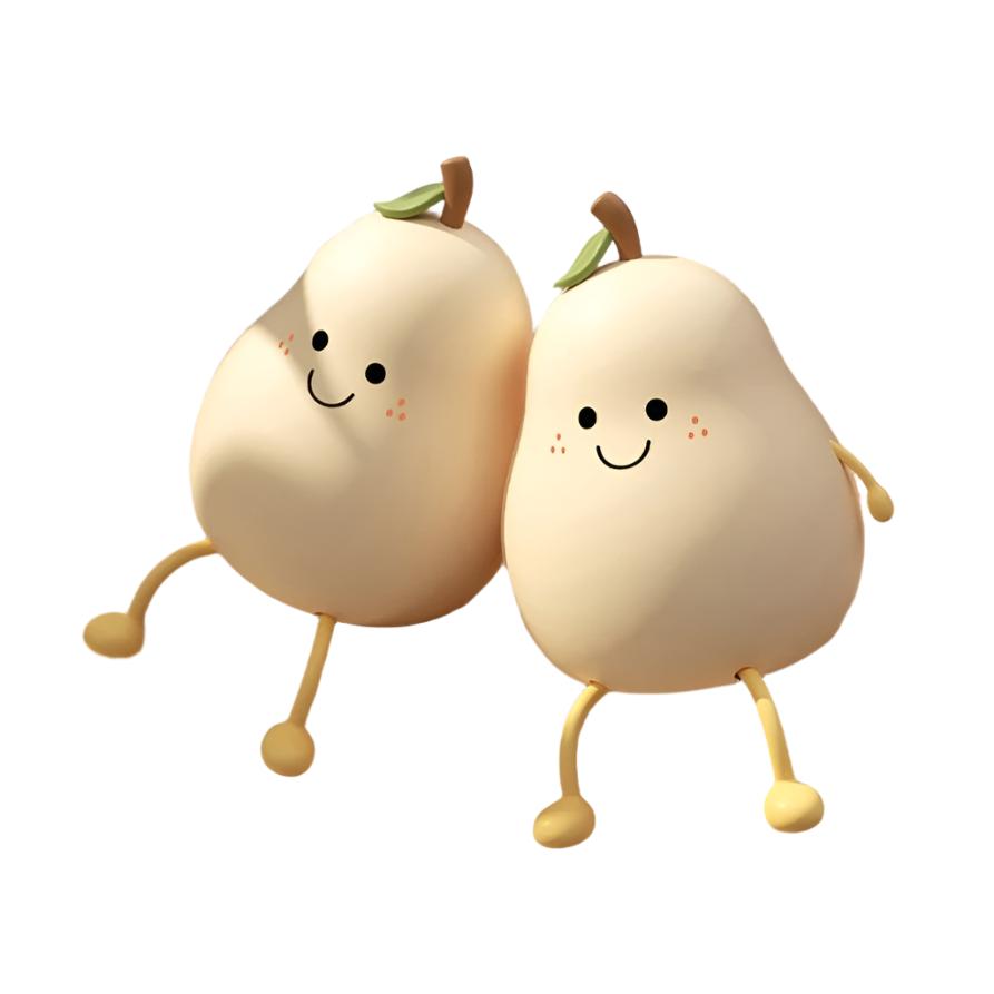 BowLift | LED Night Light Pear | Cozy and USB Rechargeable - Dimming and Changing Colors