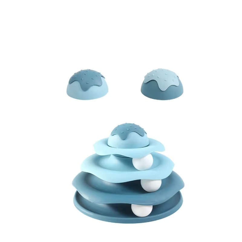 BowLift | Interactive Cat Tower Toy with Roller Balls, Multi-Level Puzzle Track for Kittens and Cats