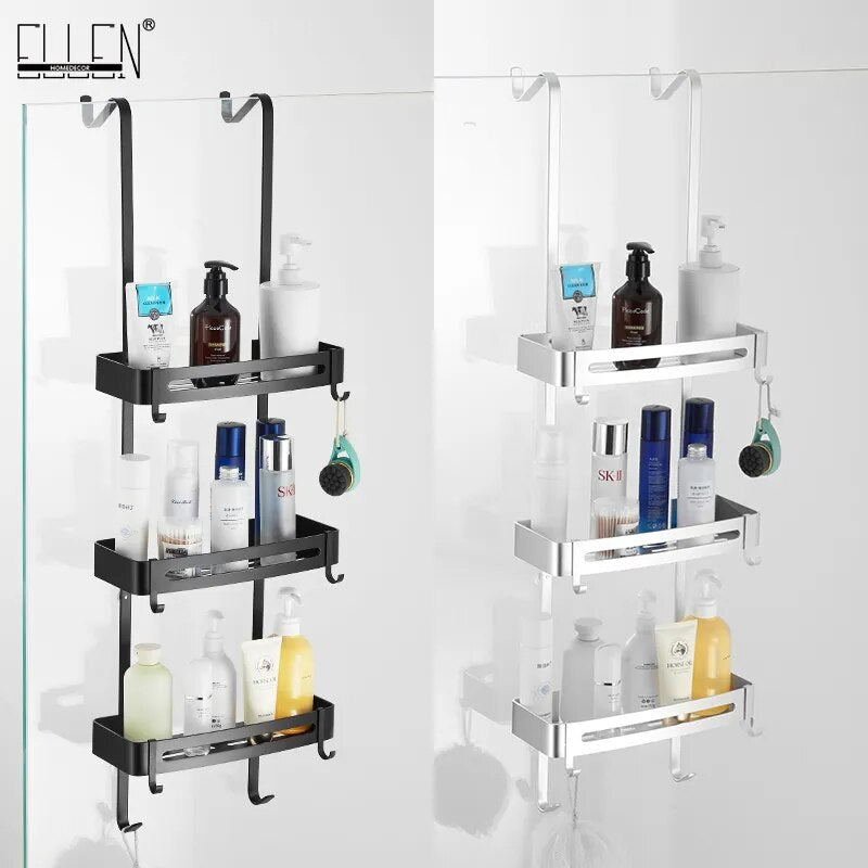 BowLift | Sleek Shower Nail-Free Dual Layer Organizer Rack