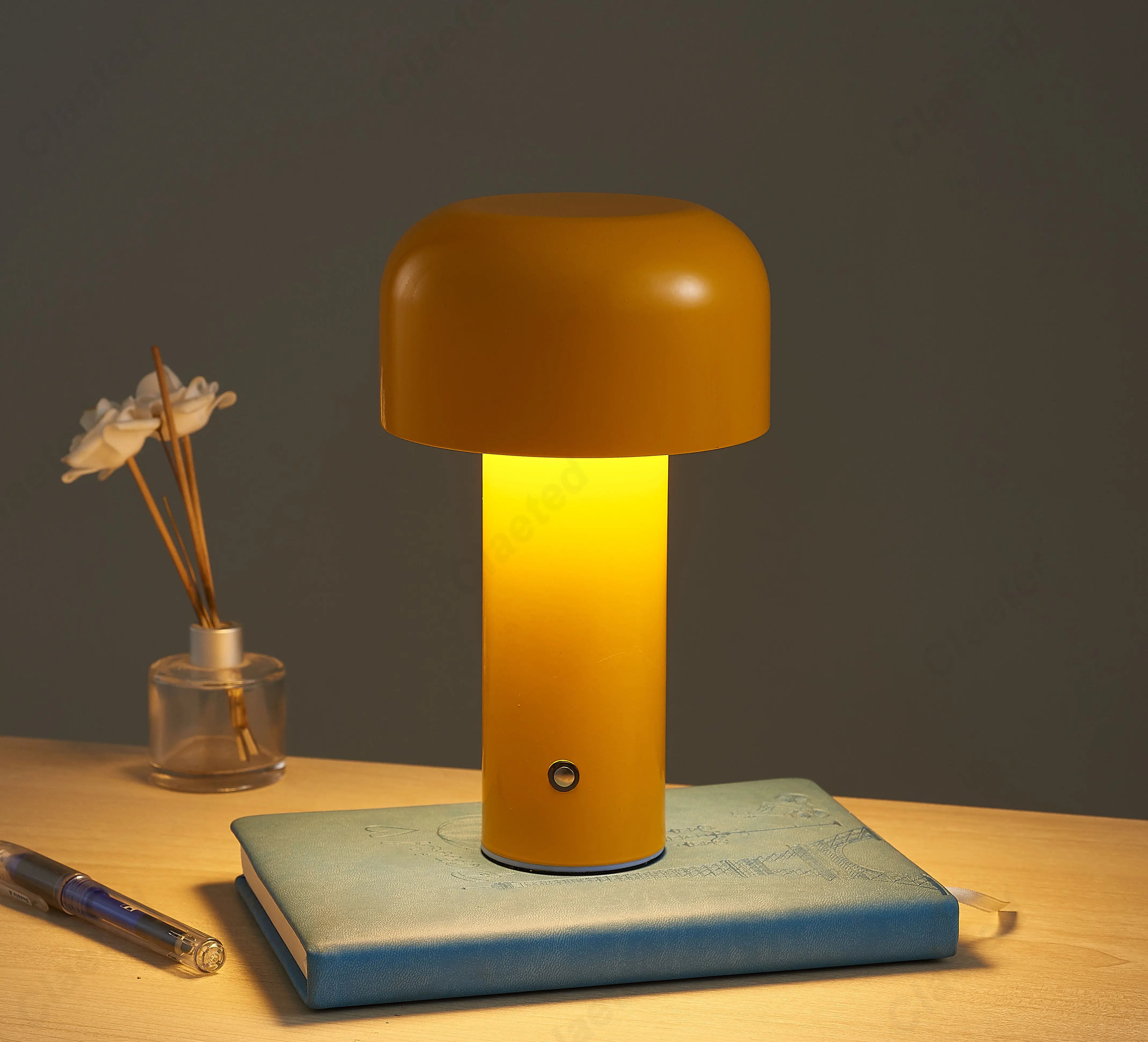 BowLift | Italian Designer Mushroom Table Lamp Night Light - Portable Cordless Touch Lamp
