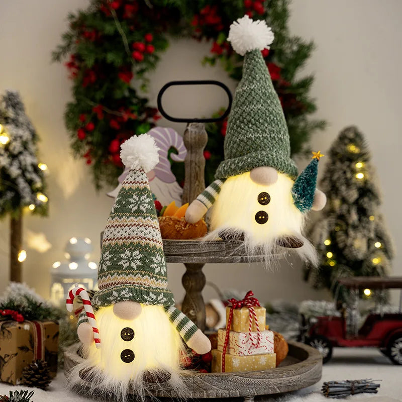 BowLift | LED Christmas Gnome | Knitted Design with Night Light | Glowing Christmas Decoration | Warm & Cozy