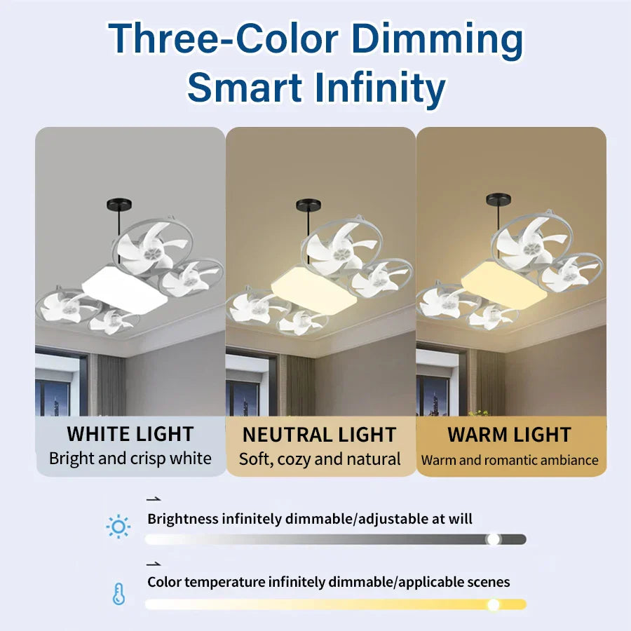 BowLift | Summer Cool Multi-Propeller Modern LED Ceiling Fan