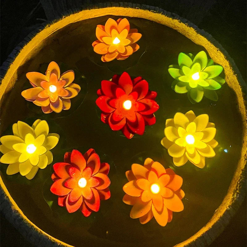 BowLift | GlowLotus Solar Lotus Lamp | Water Sensor | Warm White Light for Pond & Garden