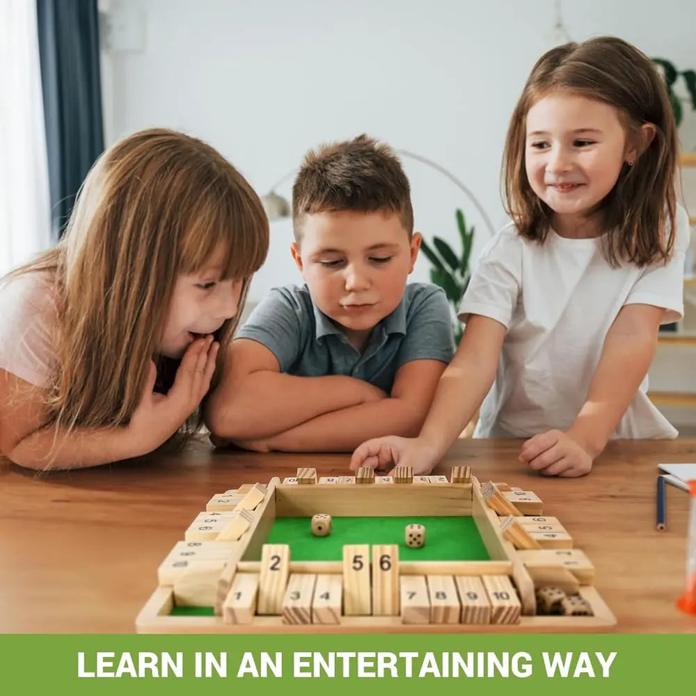 BowLift | Shut the Box wooden game – Traditional dice game for children & adults