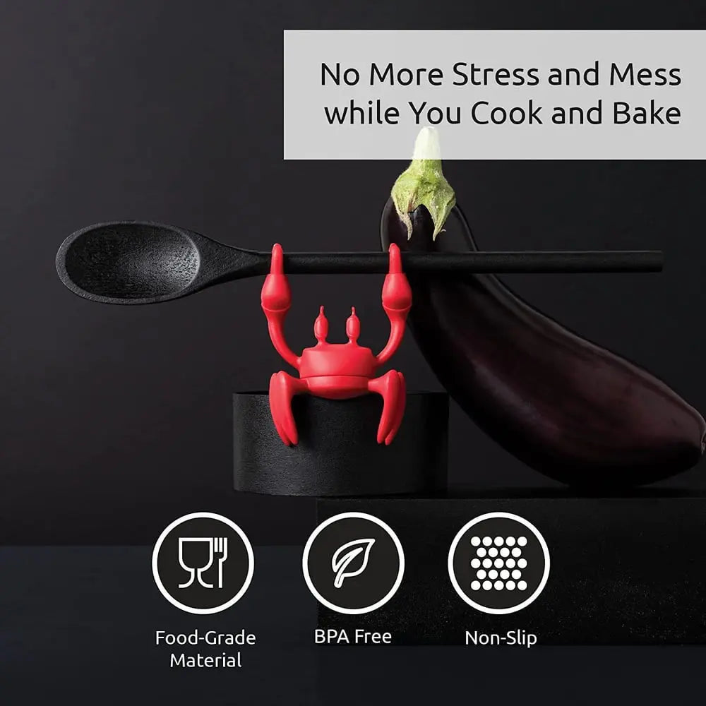 BowLift | Silicone Kitchen Utensil – Cute Crab Holder with Steam Release Function!