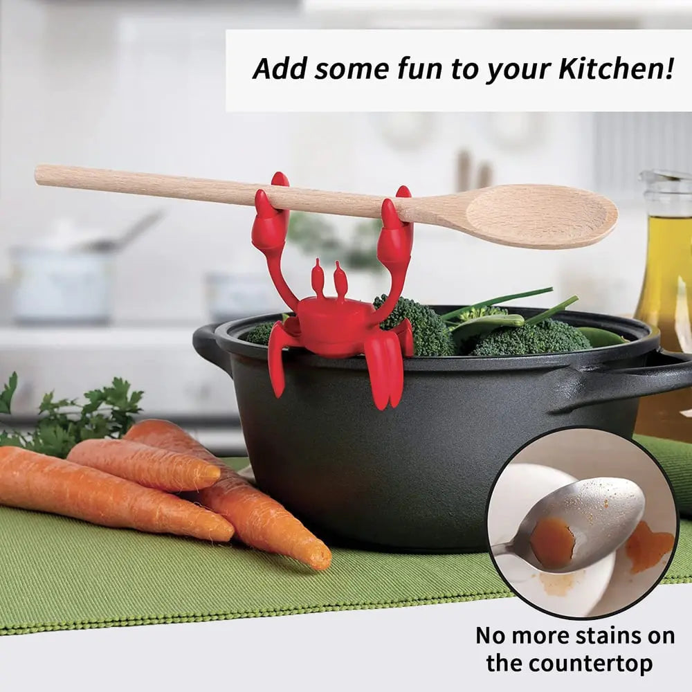 BowLift | Silicone Kitchen Utensil – Cute Crab Holder with Steam Release Function!