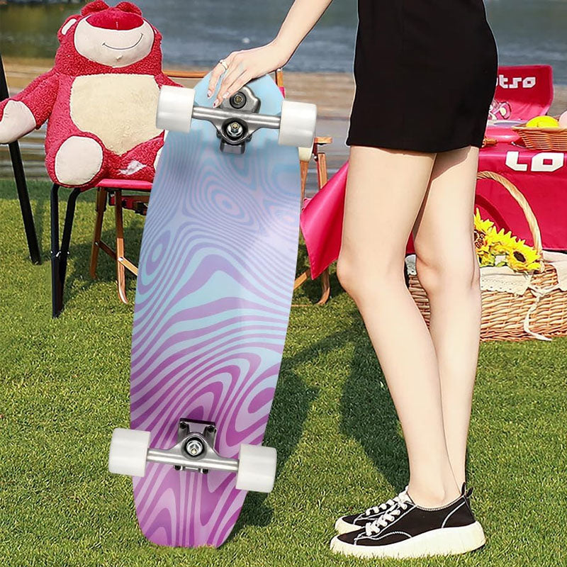 BowLift | 19 Inch Longboard Skateboard Mini Cruiser Longboard Made for Beginners, Teens and Adults, Skate Boards for Cruising, Free-Style and Downhill