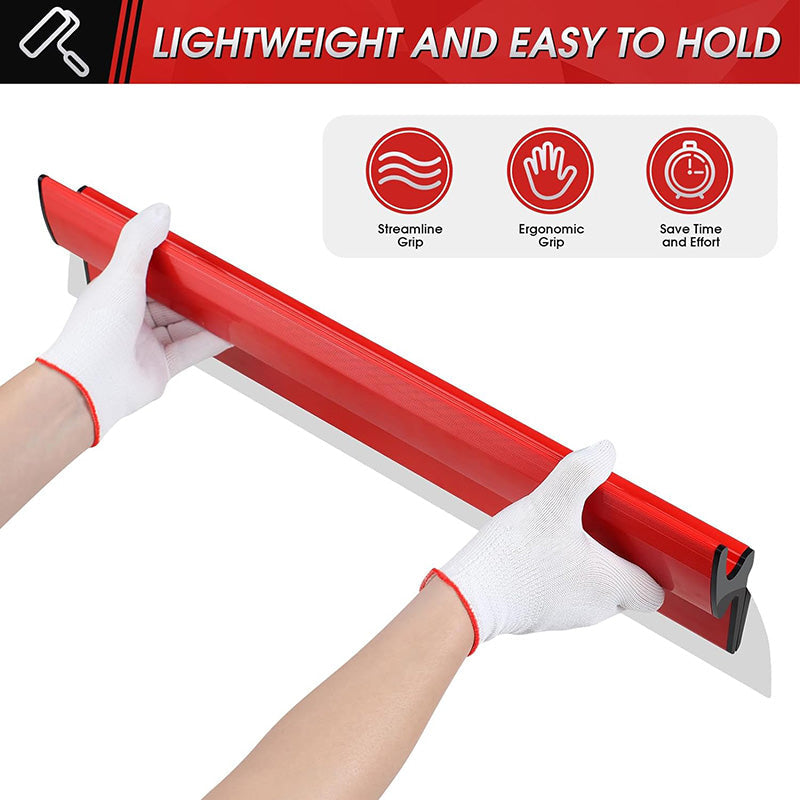 BowLift | Stainless Steel 10",16" & 24" Skimming Blades with 28"-62" Extension Handle Pole Drywall Skimming Blade Set Professional Drywall Skimming Tools for Smoothing Wall and Ceiling