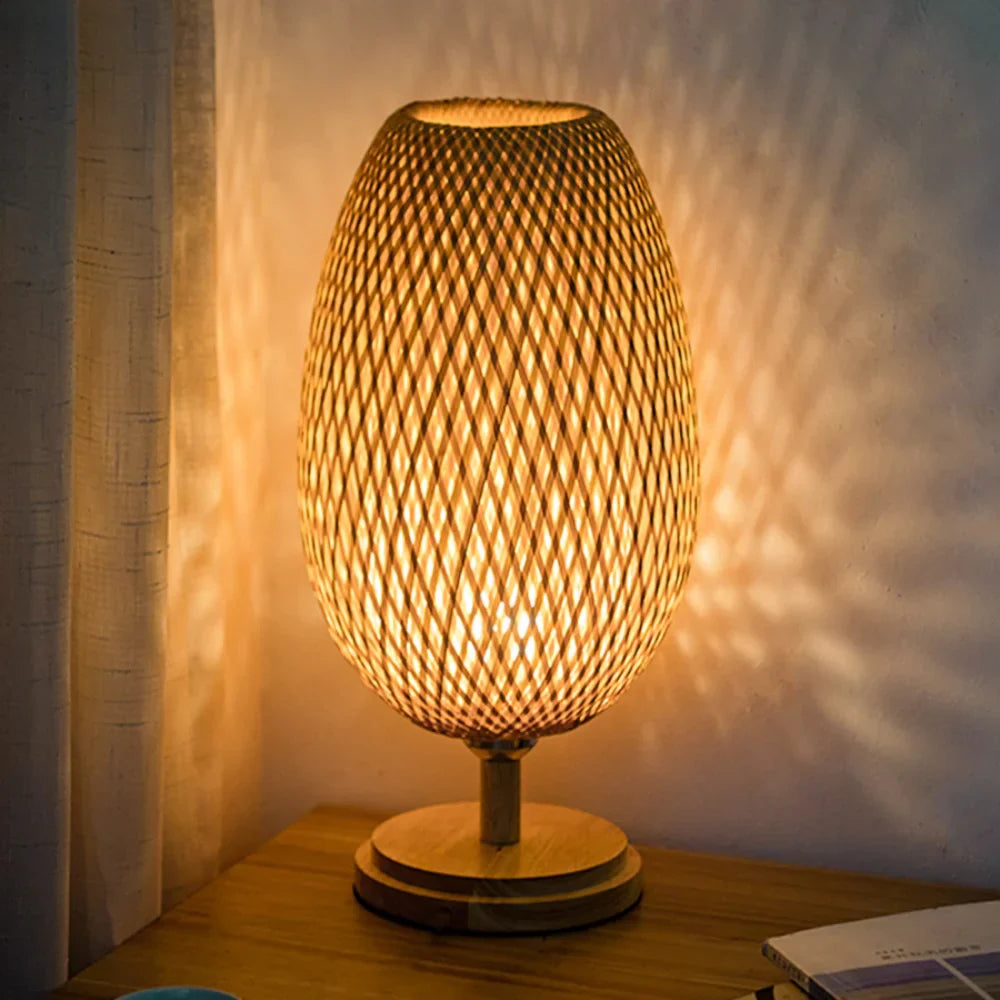 BowLift | Rattan lamp - Stepless dimmable basket lamp for bedroom and living room decoration
