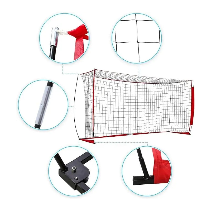 BowLift | 12*6ft Folding Soccer Goal Portable Soccer Goal Net Football Target Training Equipment Soccer Goal Set With Carry Bag