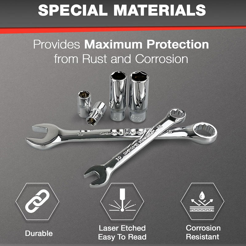BowLift | 122Pcs 1/4" & 3/8” Socket & Socket Wrench Sets Ratchet Socket Wrench Set with Extention Bar Adapter Screw Bits Drive Bit Holder Spark Plug Socket CR-V