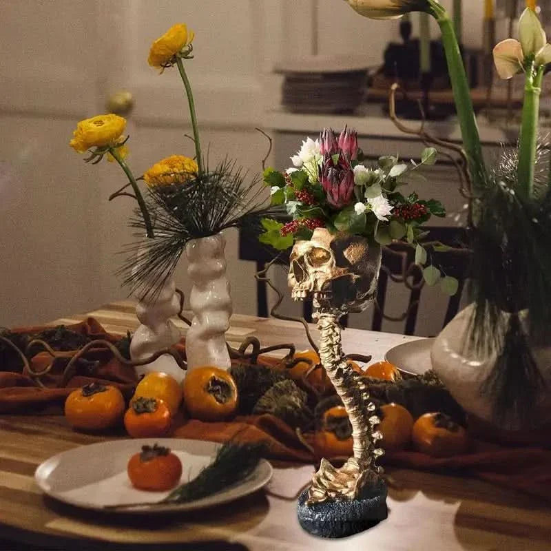 BowLift | BoneBloom | Planter with Skull and Spine