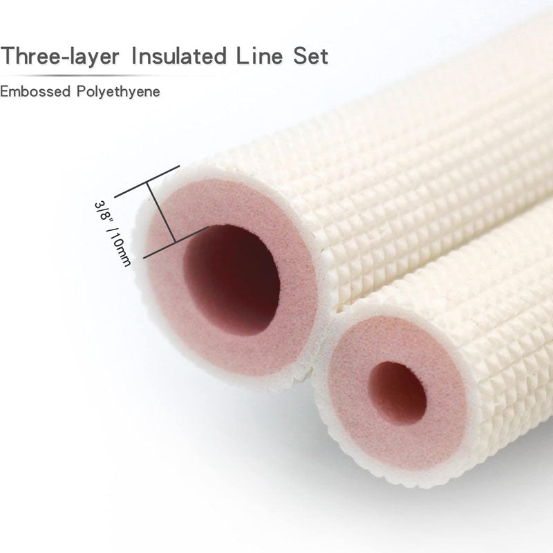BowLift | 16ft Length Mini Split Line Set 1/4" & 3/8" O.D Copper Pipes Tubing and Triple-Layer Insulation for Mini Split Air Conditioner HVAC or Heat Pump System