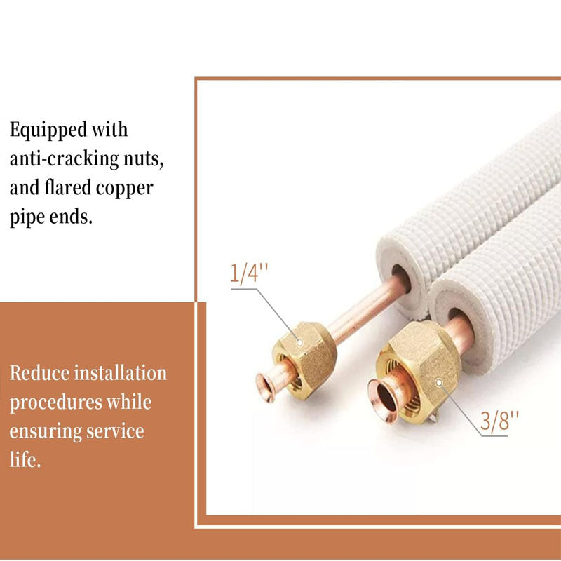 BowLift | 10 Ft. Mini Split Line Set 1/4" & 1/2" O.D. or 1/4" & 3/8" O.D.Twin Copper Pipes or Air Conditioner HVAC Refrigeration and Heating Equipment