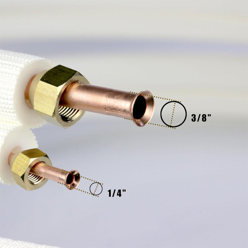 BowLift | 16ft Length Mini Split Line Set 1/4" & 3/8" O.D Copper Pipes Tubing and Triple-Layer Insulation for Mini Split Air Conditioner HVAC or Heat Pump System