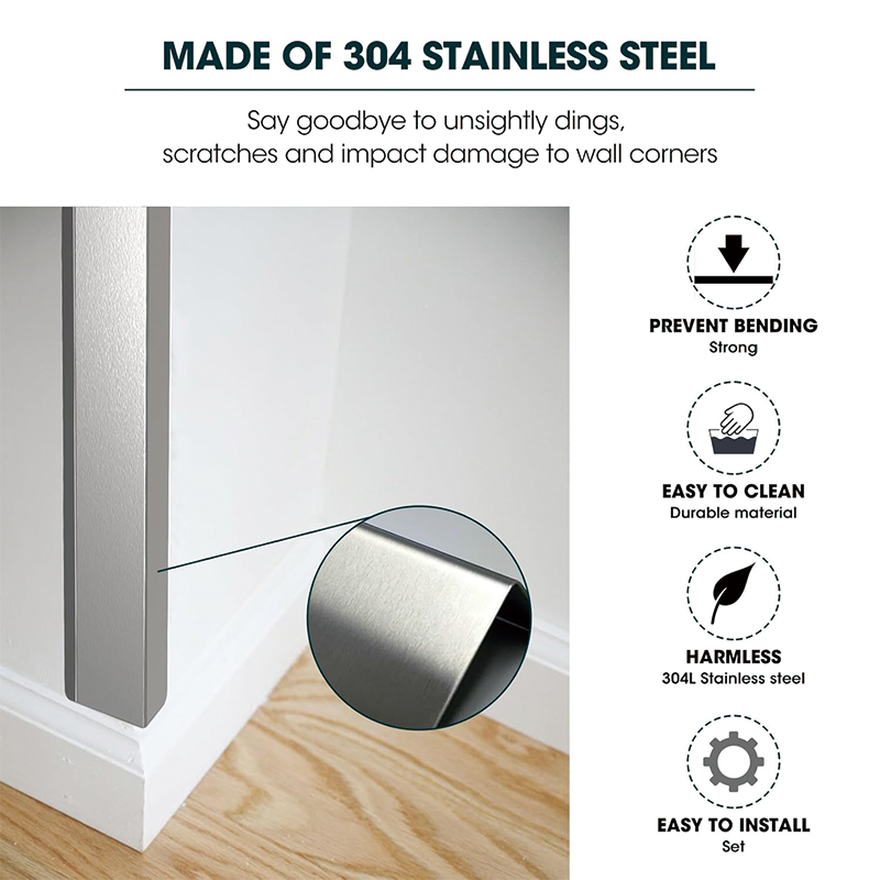 BowLift | Stainless Steel Corner Guards 2 x 2 x 48 inch,Pack of 10 Metal Wall Corner Protector with 90-Degree, for Wall Protection and Decoration