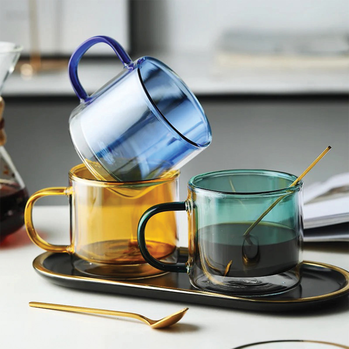 BowLift | DoublyMug | Tinted glass mug for hot beverages
