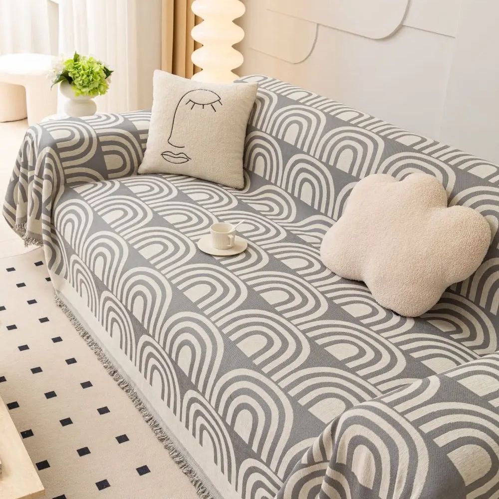 BowLift | Symmetrical Half-Arch Chenille Sofa Cover