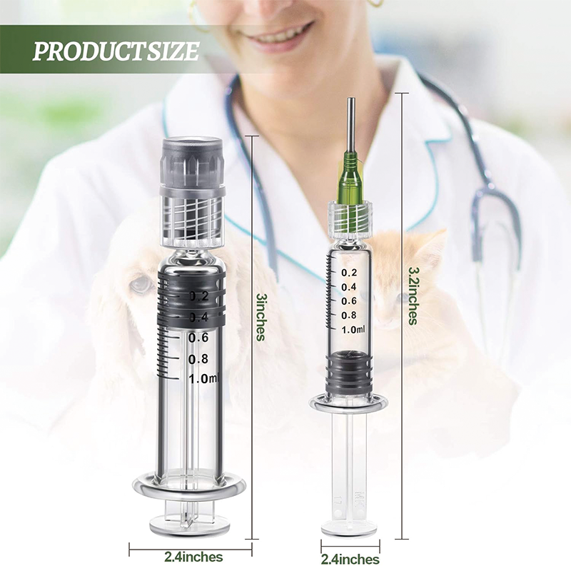 BowLift | 12PCS 1 ml Borosilicate Glass Luer Lock Syringe, Reusable Glass Syringe with 14 Ga Blunt Tip Fill for Art and Craft, Thick Liquid, Oils